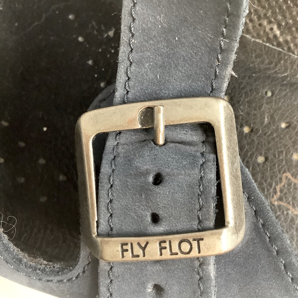 Fly Flot Blue Anatomic Italian Anti-Shock Mary Jane Mules Women 7.5-8/ EUR 38 - Picture 10 of 10
